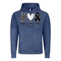 Vintage Denim Peace Love Cure Melanoma Cancer Vintage Hoodie - Jasminsmagicworld