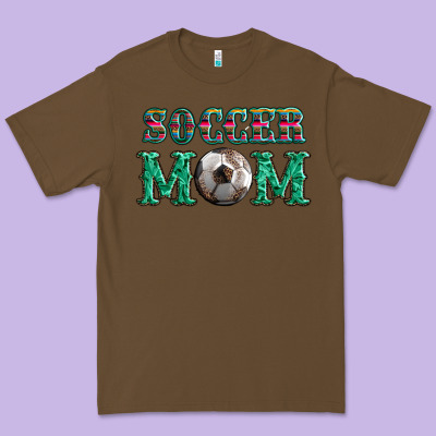 Soccer Mom With Leopard Ball And Serape Leopard Premium Tee Designed By Artiststas