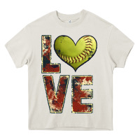 Cream softball love Heavy Core Tee - JahusDesignShop