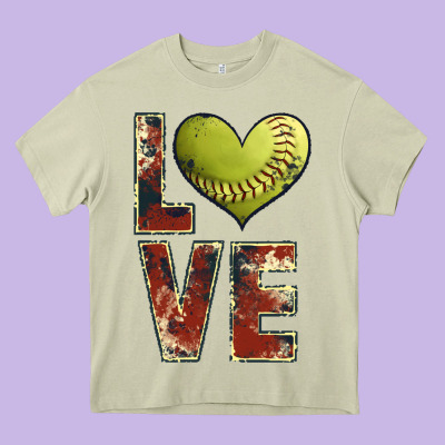 Softball Love Heavy Core Tee Designed By Jahusdesignshop