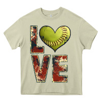 Mossy softball love Heavy Core Tee - JahusDesignShop