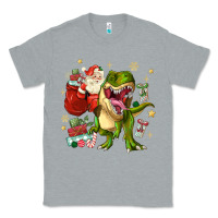 Heather Grey Christmas dinosaur Classic Tee - MaliasSmallBusiness
