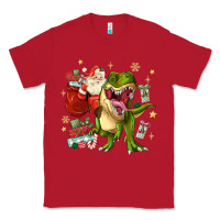 Red Christmas dinosaur Classic Tee - MaliasSmallBusiness