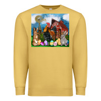 Antique Gold Farm animals 20oz Premium Sweatshirt - OliviaCreatesArt