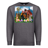 Charcoal Heather Farm animals 20oz Premium Sweatshirt - OliviaCreatesArt