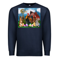 Navy Farm animals 20oz Premium Sweatshirt - OliviaCreatesArt