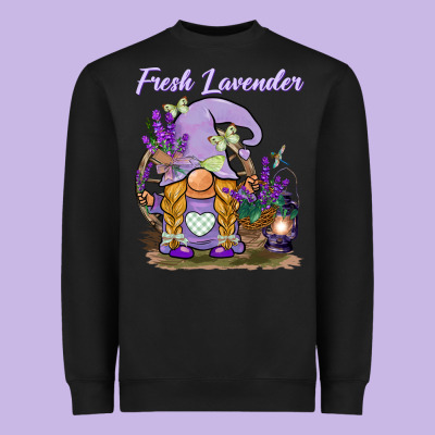Fresh Lavender Gnome Heavyweight Sweatshirt Designed By Barkaloodesign