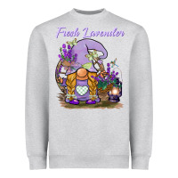 Heather Grey fresh lavender gnome Heavyweight Sweatshirt - BarkalooDesign