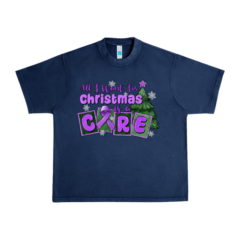 All I Want For Christmas Is A Cure Pancreatic Canc Urban Heavy Tee by MaliasSmallBusiness | Teevron