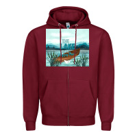 Burgundy the lake is my happy place Zipper Hoodie - TumblerDesignByShophia