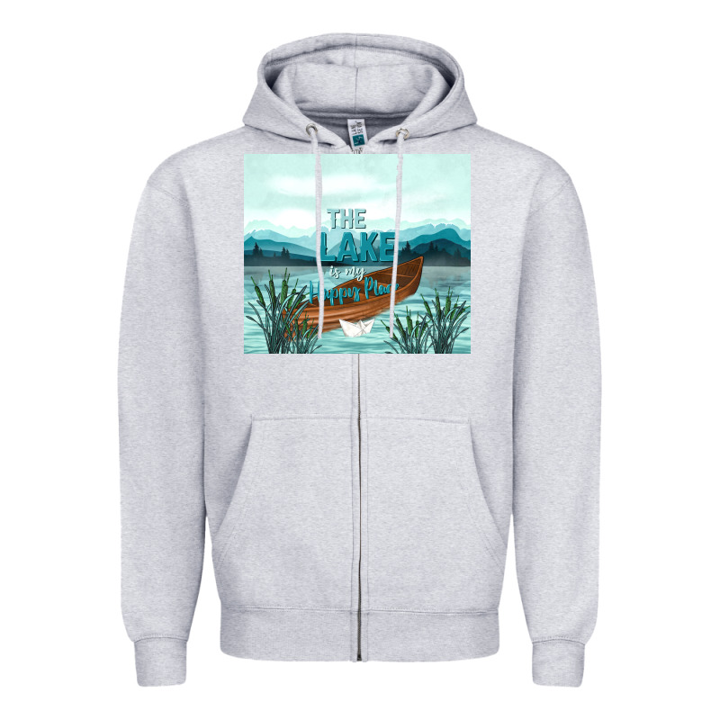 The Lake Is My Happy Place Zipper Hoodie by TumblerDesignByShophia | Teevron
