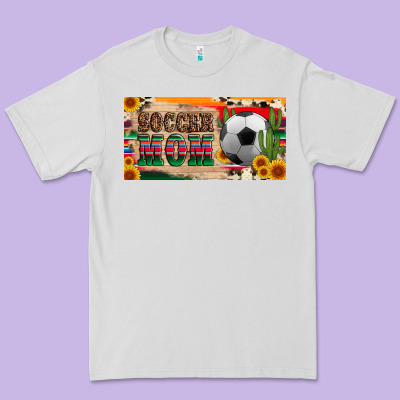 Soccer Mom With Ball And Sunflower Cactus Serape Licanse Plate Premium Tee Designed By Artiststas
