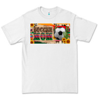 White soccer mom with ball and sunflower cactus serape licanse plate Premium Tee - Artiststas