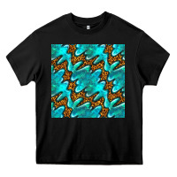 Black turquoise leopard seamless pattern Heavy Core Tee - BundleAndBundleShop
