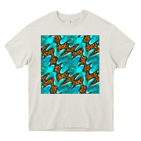 Cream turquoise leopard seamless pattern Heavy Core Tee - BundleAndBundleShop