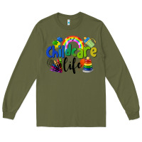Army Green Childcare Life Long Sleeve Tee - LillyAllenDesigns