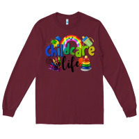 Burgundy Childcare Life Long Sleeve Tee - LillyAllenDesigns