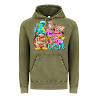 Vintage Olive i just want stay home and craft Vintage Hoodie - NancyCooperArtShop