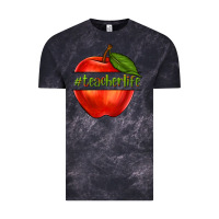 Cloud Black teacher life with apple Vintage Tee - NancyCooperArtShop