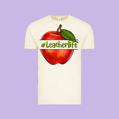 Teacher Life With Apple Vintage Tee Designed By Nancycooperartshop