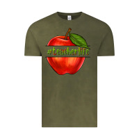 Vintage Olive teacher life with apple Vintage Tee - NancyCooperArtShop