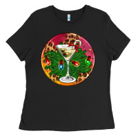 Black Christmas martini Ladies Tee - AdoDesignShop