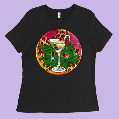 Christmas Martini Ladies Tee Designed By Adodesignshop