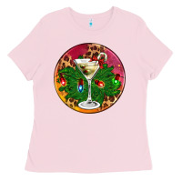 Bubblegum Pink Christmas martini Ladies Tee - AdoDesignShop