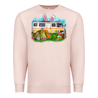 Pale Pink Easter Day camper Premium Sweatshirt - OliviaCreatesArt