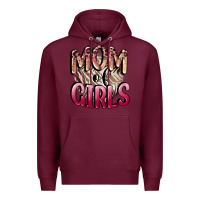 Burgundy Mom of Girls Mother's Day Premium Hoodie - CowGirlArtShop