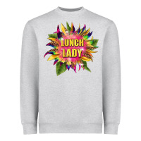 Heather Grey lunch lady tie dye sunflower Heavyweight Sweatshirt - BarkalooDesign