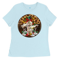 Baby Blue christmas martini cocktail party Ladies Tee - AdoDesignShop