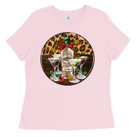 Bubblegum Pink christmas martini cocktail party Ladies Tee - AdoDesignShop