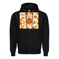 Black pumpkin spice fall leaves Zipper Hoodie - TumblerDesignByShophia