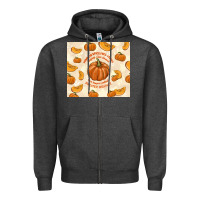 Charcoal Heather pumpkin spice fall leaves Zipper Hoodie - TumblerDesignByShophia