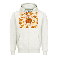 Oatmeal Heather pumpkin spice fall leaves Zipper Hoodie - TumblerDesignByShophia