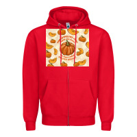 Red pumpkin spice fall leaves Zipper Hoodie - TumblerDesignByShophia