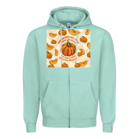 Seafoam pumpkin spice fall leaves Zipper Hoodie - TumblerDesignByShophia