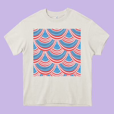 American Flag Seamless Pattern Heavy Core Tee Designed By Bundleandbundleshop