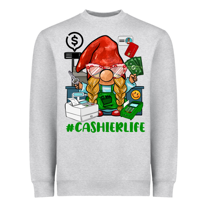 Cashier  Life Gnome Heavyweight Sweatshirt by BarkalooDesign | Teevron