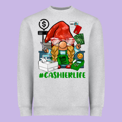 Cashier  Life Gnome Heavyweight Sweatshirt Designed By Barkaloodesign