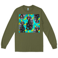 Army Green Chimpanzee And Banana Long Sleeve Tee - LillyAllenDesigns