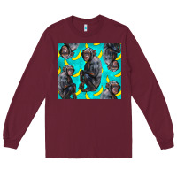 Burgundy Chimpanzee And Banana Long Sleeve Tee - LillyAllenDesigns