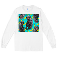 White Chimpanzee And Banana Long Sleeve Tee - LillyAllenDesigns
