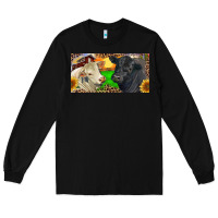 Black Charolais Bull And Black Angus Bull With Farm Long Sleeve Tee - RanaPortraitStore