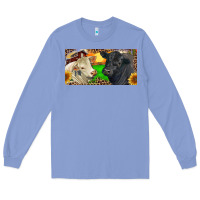 Colony Blue Charolais Bull And Black Angus Bull With Farm Long Sleeve Tee - RanaPortraitStore