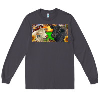 Smoke Charolais Bull And Black Angus Bull With Farm Long Sleeve Tee - RanaPortraitStore