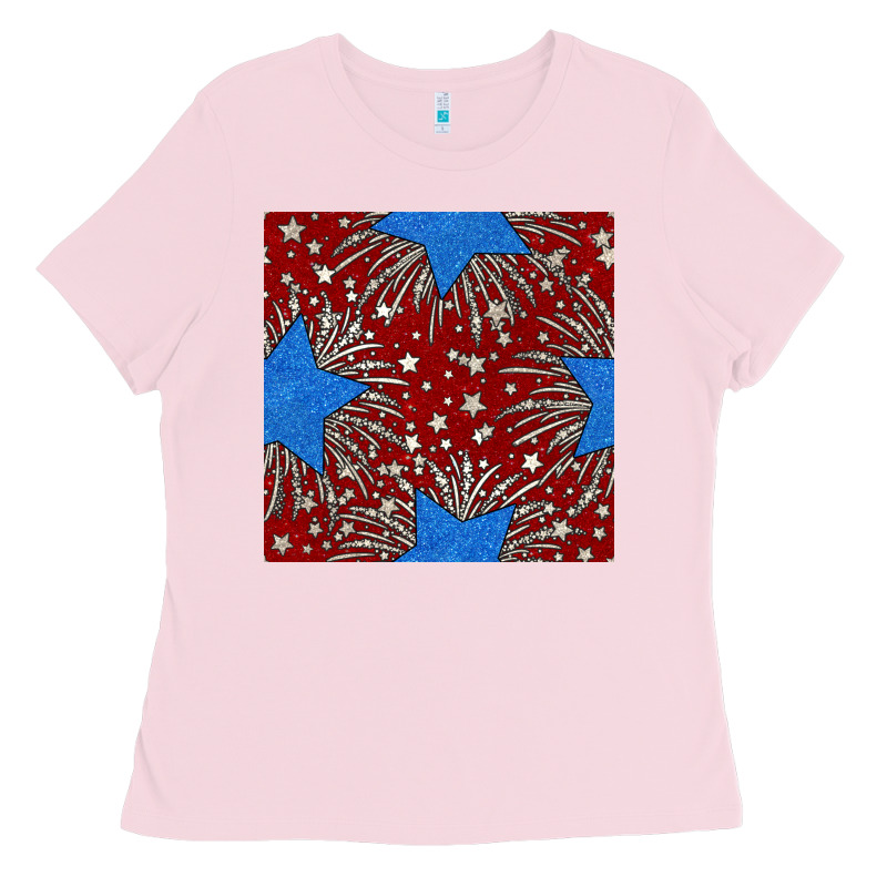 Glitter 4th Of July Seamless Pattern Ladies Tee by BundleAndBundleShop | Teevron
