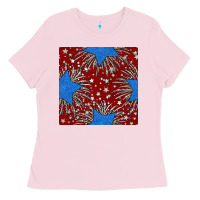 Bubblegum Pink Glitter 4th of July Seamless Pattern Ladies Tee - BundleAndBundleShop