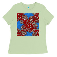 Matcha Glitter 4th of July Seamless Pattern Ladies Tee - BundleAndBundleShop